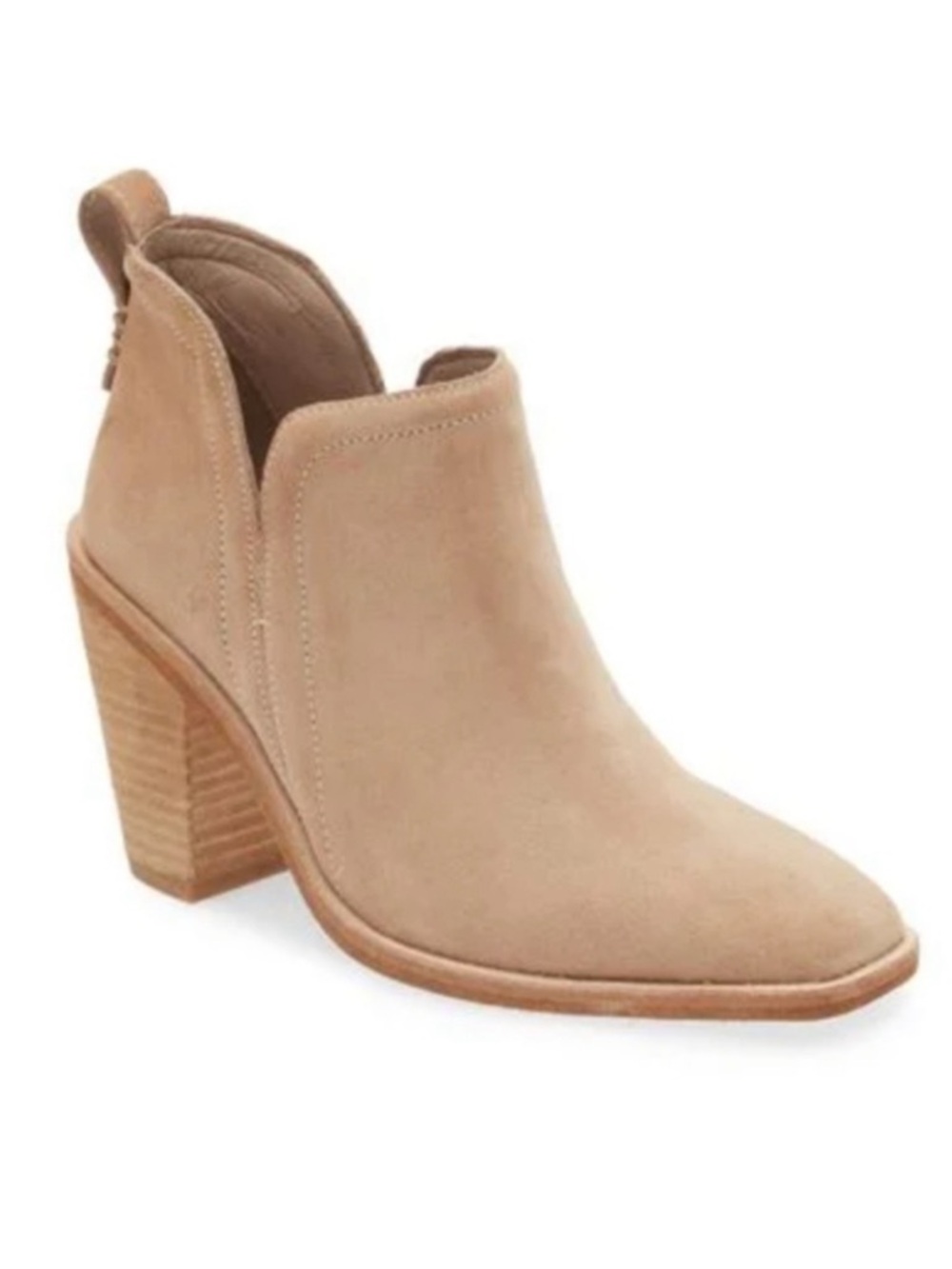 JEFFERY CAMPBELL | NEW!! Rosee Heeled Ankle Bootie in Beige Suede, Size 11